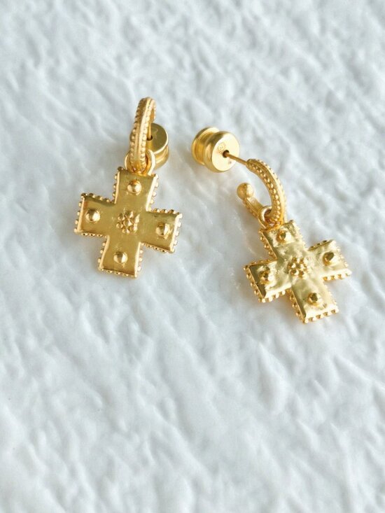 Julie Vos Jewelry - Julie Vos Canterbury Gold Hoop & Charm Earrings NEW